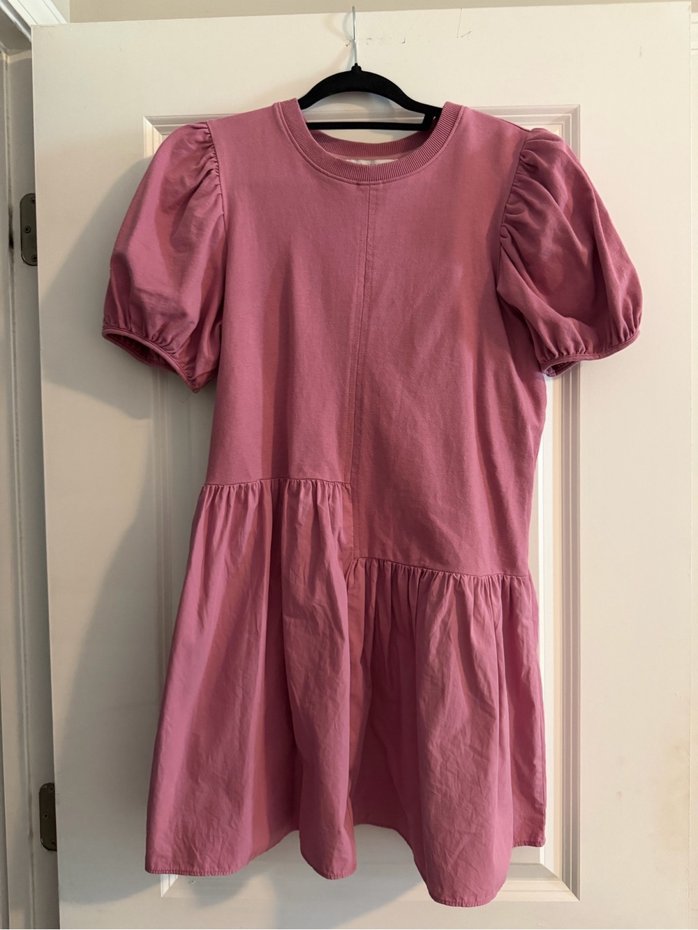 English rose Puff Sleeve Mini Dress in Pink
